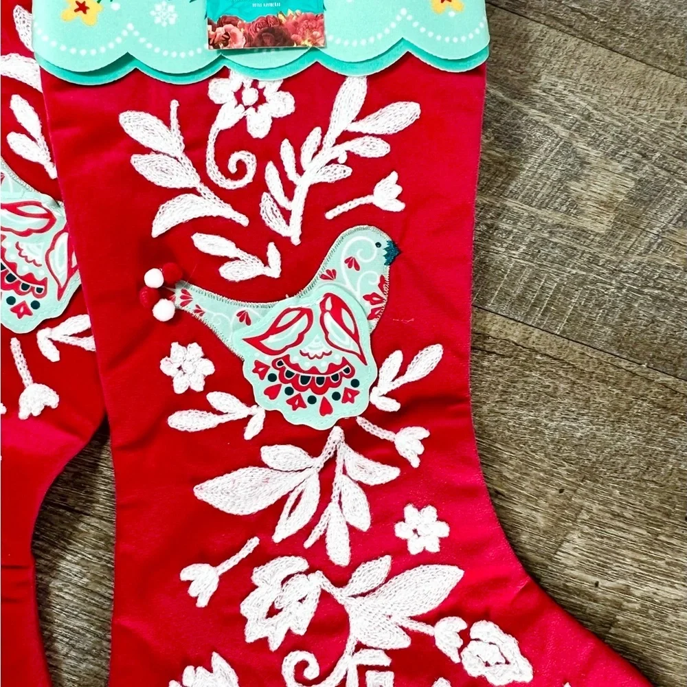 NWT Pioneer‎ Woman Mazie Stockings set of 2 Christmas Bird